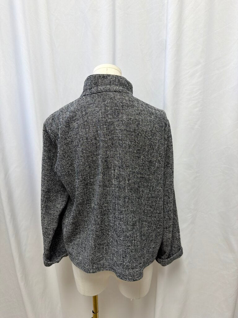 Eileen Fisher Black/White Zip Top