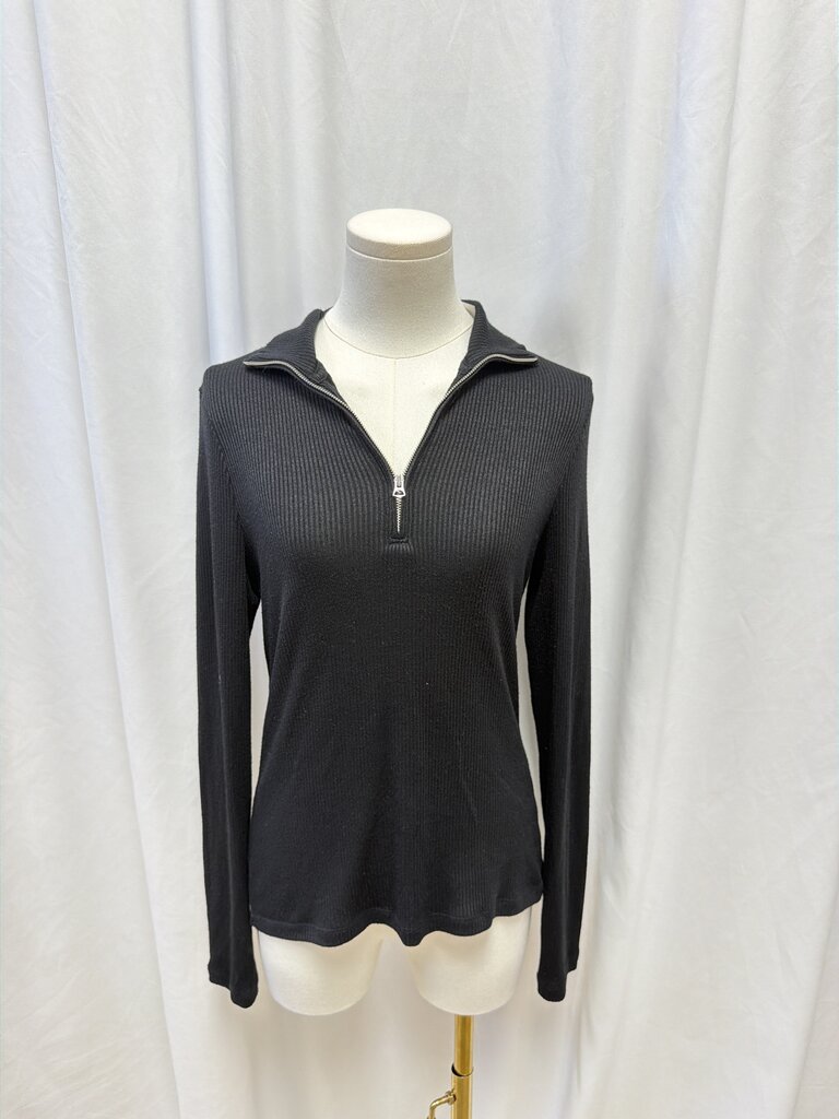 Rag & Bone Black Ribbed 3/4 Zip