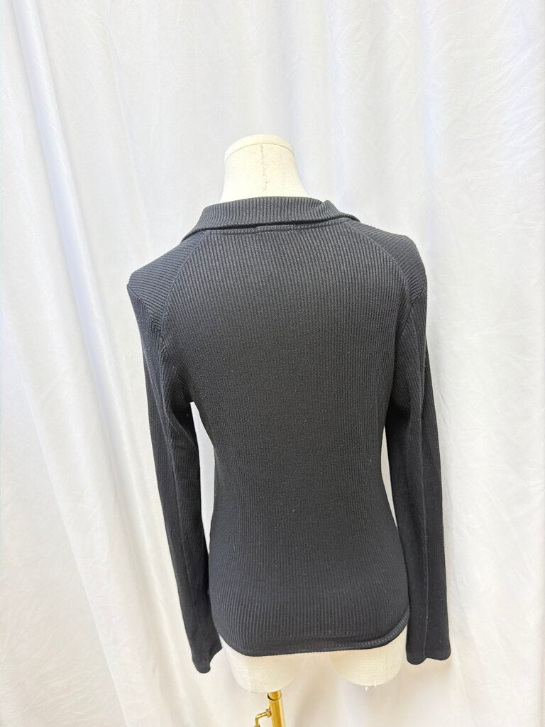 Rag & Bone Black Ribbed 3/4 Zip