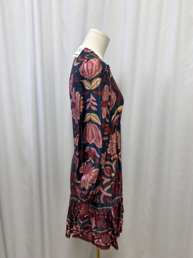 Farm Rio Green V Neck Button Front Dress