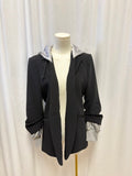 Cinq a Sept Black Sequin Hooded Khloe Jacket NWT