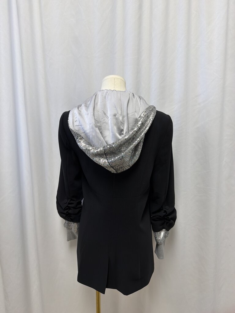 Cinq a Sept Black Sequin Hooded Khloe Jacket NWT
