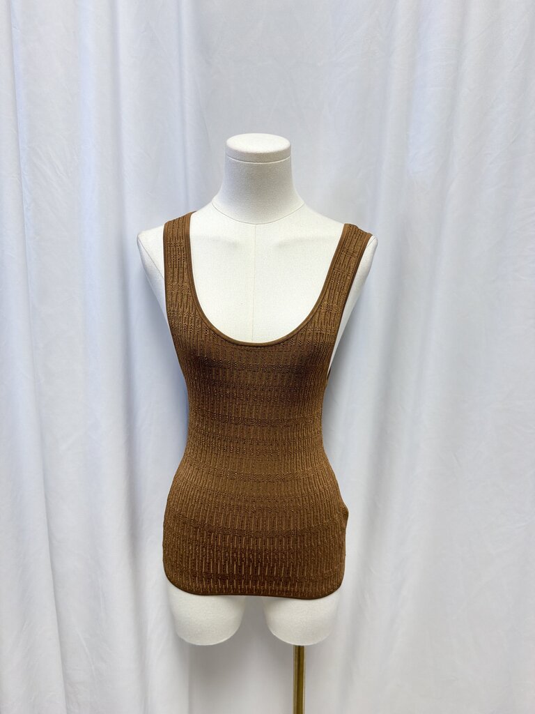 Veronica Beard Brown Sandra Knit Tank NWT