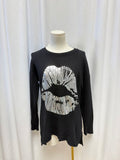 Lauren Moshi Black Cashmere Lip Sweater