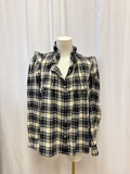 Isabel Marant Black/Cream Plaid Button Up