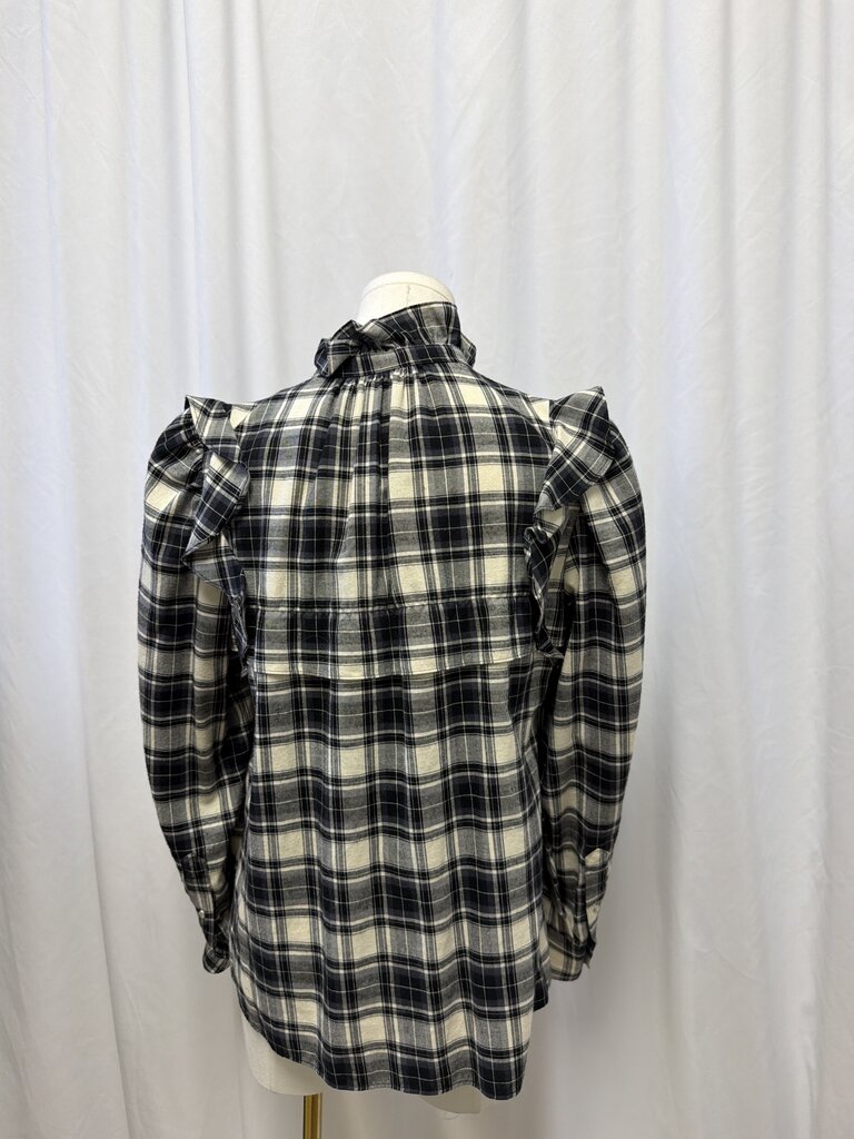 Isabel Marant Black/Cream Plaid Button Up