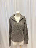 Skull Cashmere Cable Knit Quarter Zip NWT