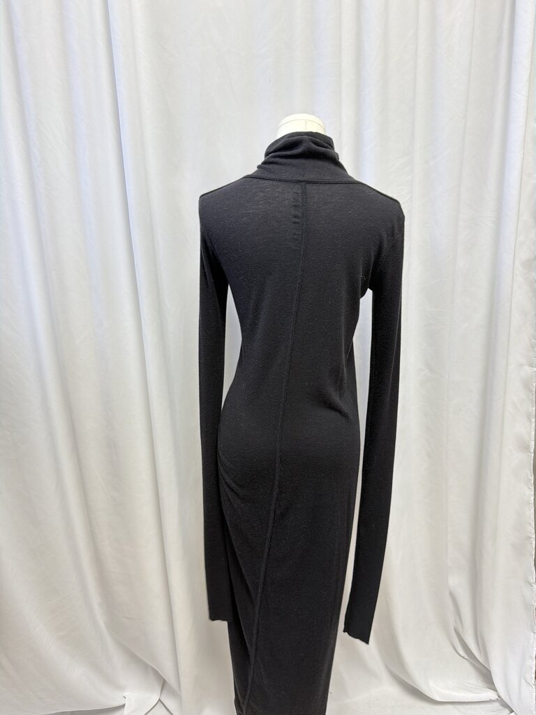 Rick Owens Black Turtleneck Maxi Dress