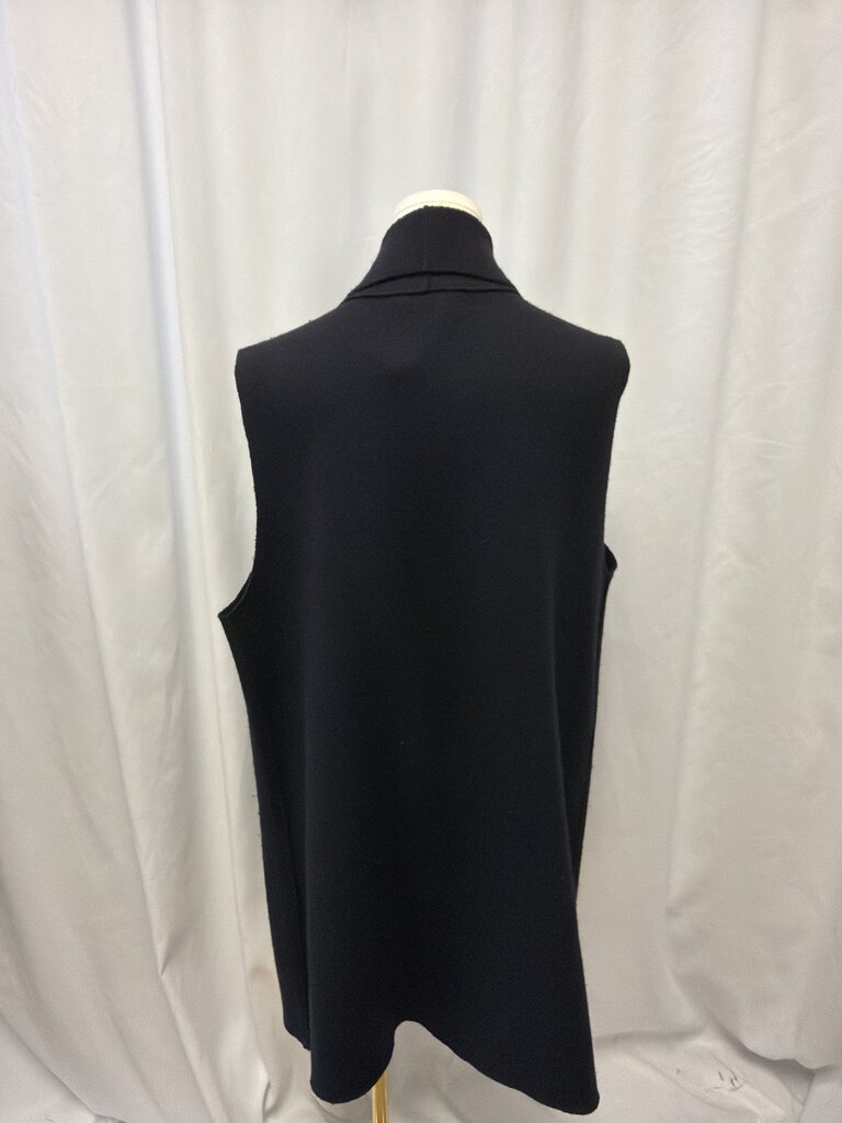 Eileen Fisher Black Open Long Vest