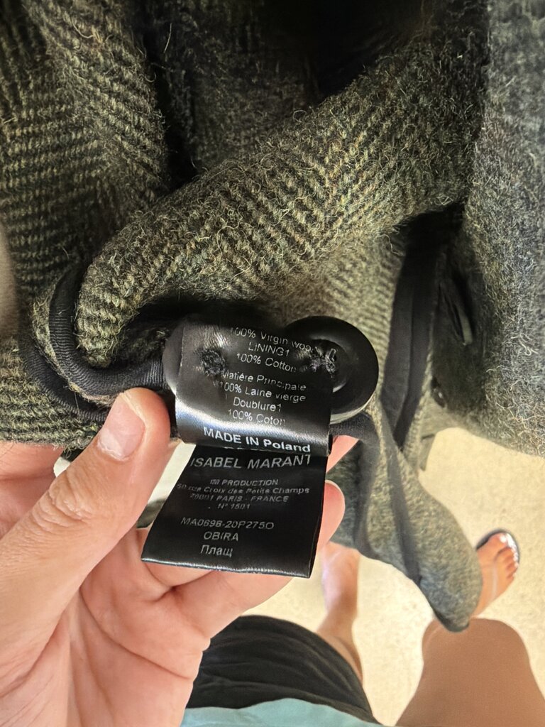 Isabel Marant Etoile Virgin Wool Herringbone Coat