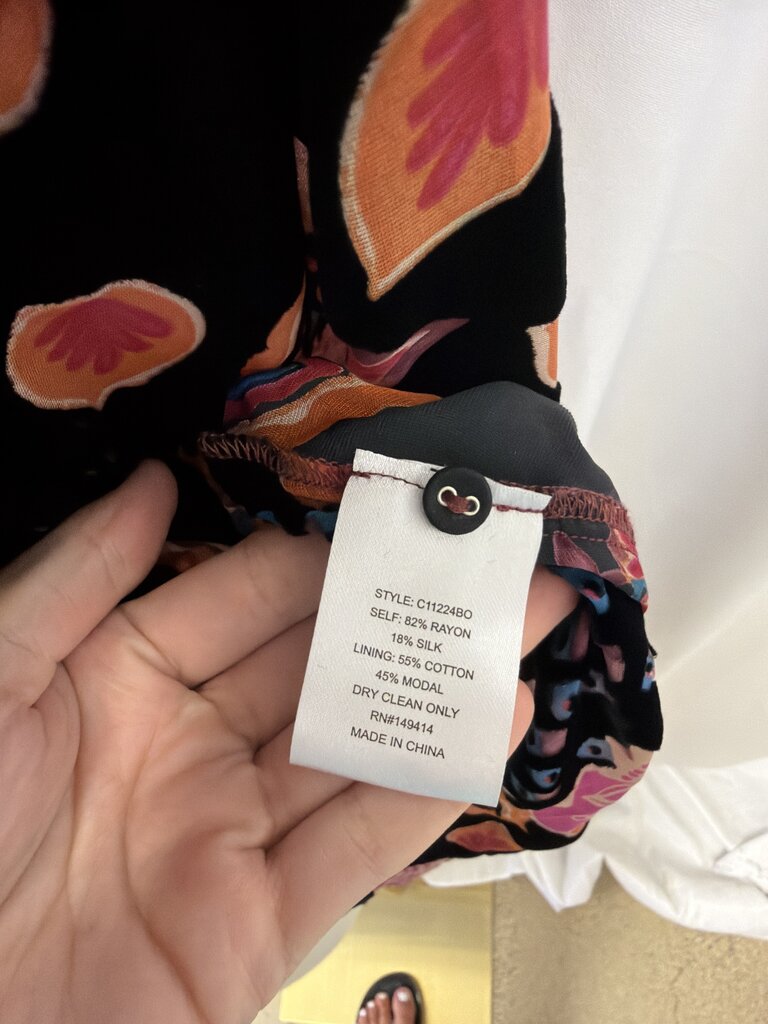 Johnny Was Sheer/Velvet Floral Blouse