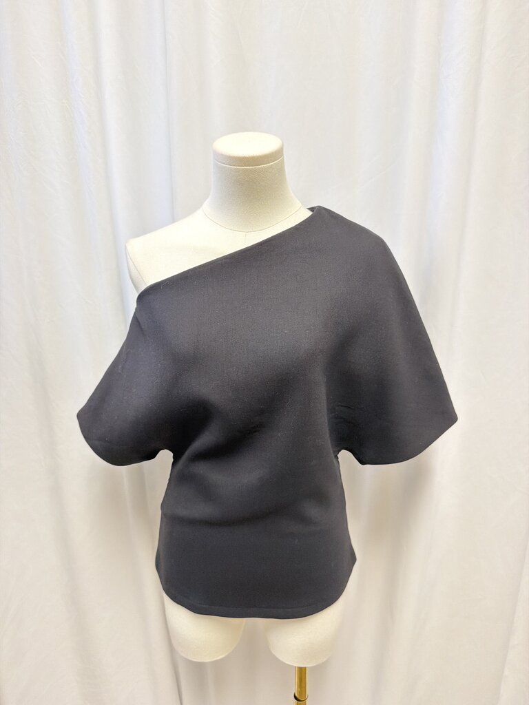 Rohe Black Assymetrical Short Sleeve Top