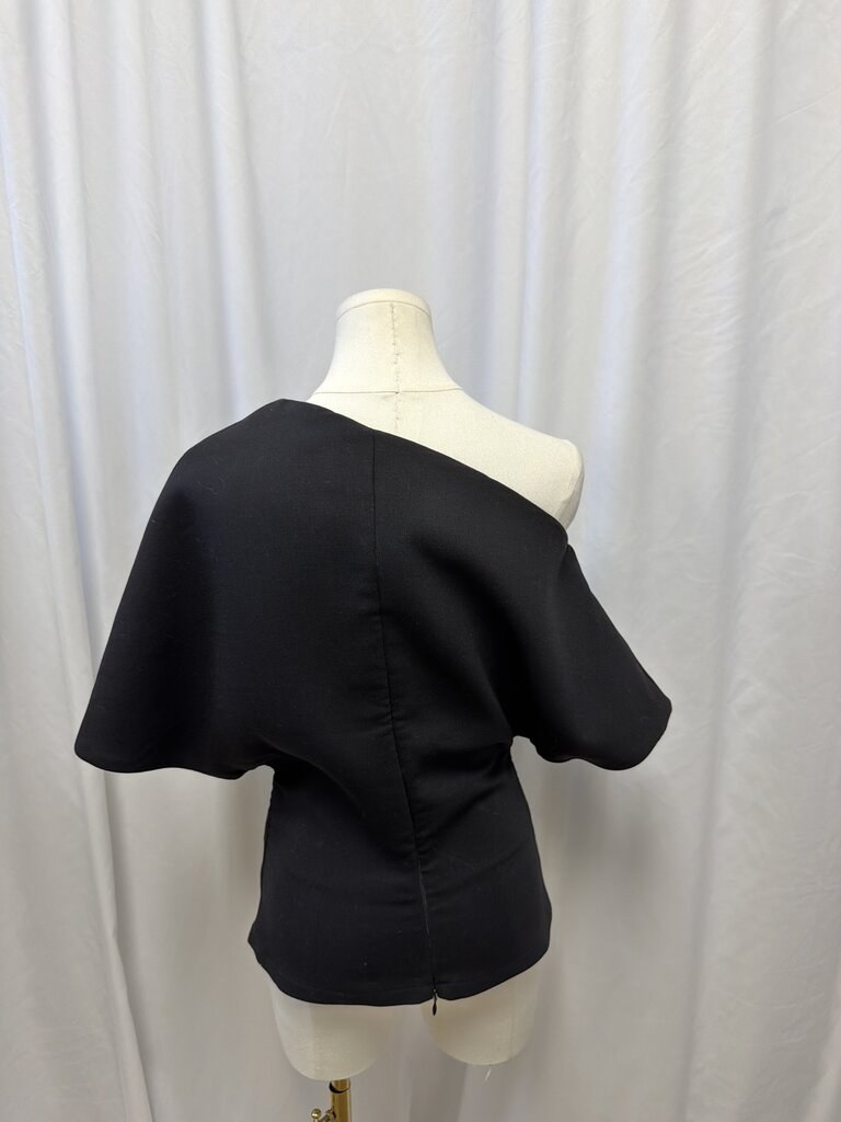 Rohe Black Assymetrical Short Sleeve Top
