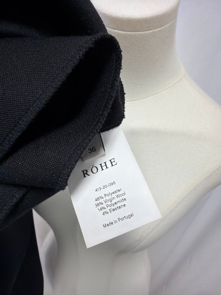 Rohe Black Assymetrical Short Sleeve Top