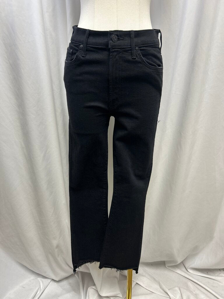 Mother Straight Leg Distressed Hem Jean