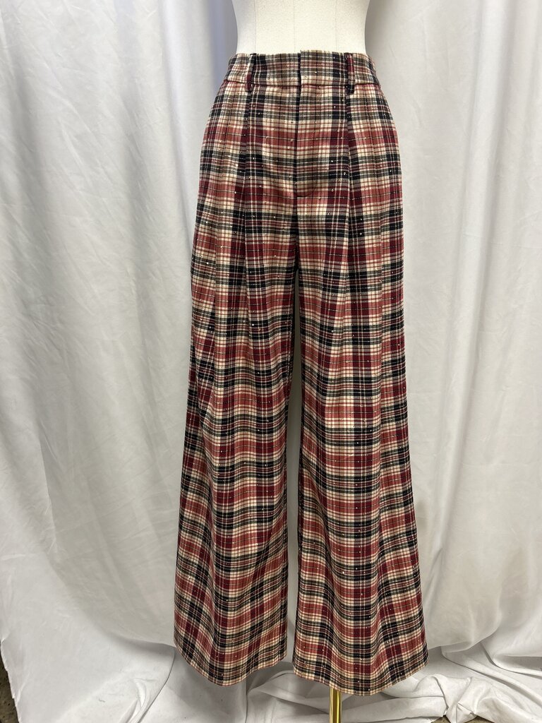 Maeve Sequin Plaid Trouser