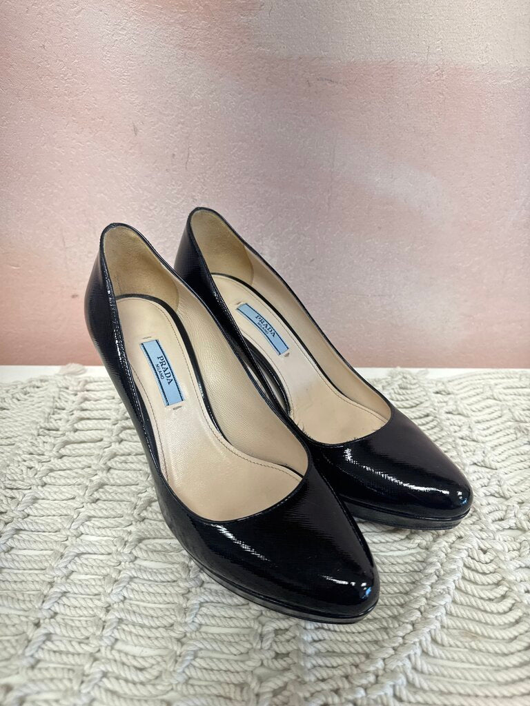 Prada Patent Platform Pump w/ Dustbag