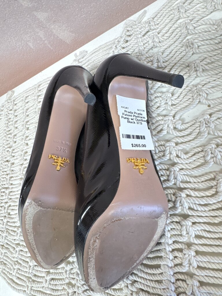 Prada Patent Platform Pump w/ Dustbag
