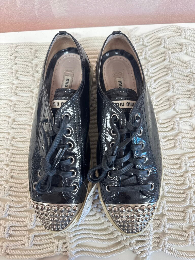 Miu Miu Patent Cap Toe Sneaker