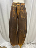 Free People Metallic Barrel Jean