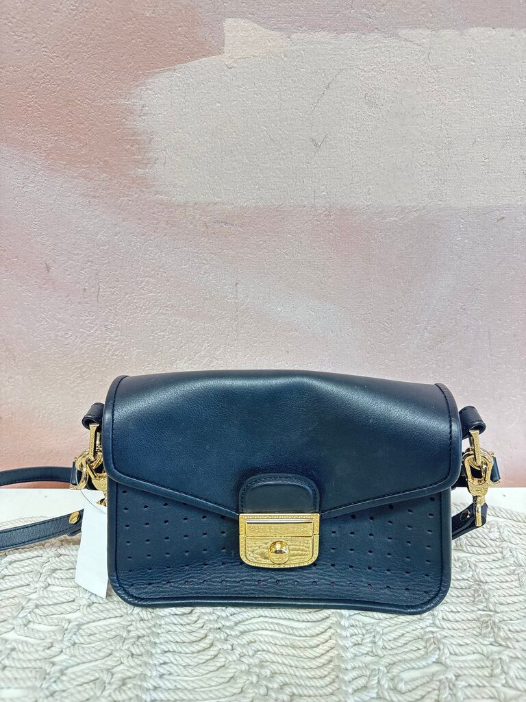 Longchamp Leather Perforated Crossbody w/ Dustbag