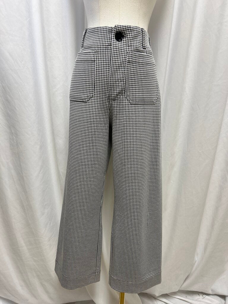 Maeve Black and White Houndstooth Pant
