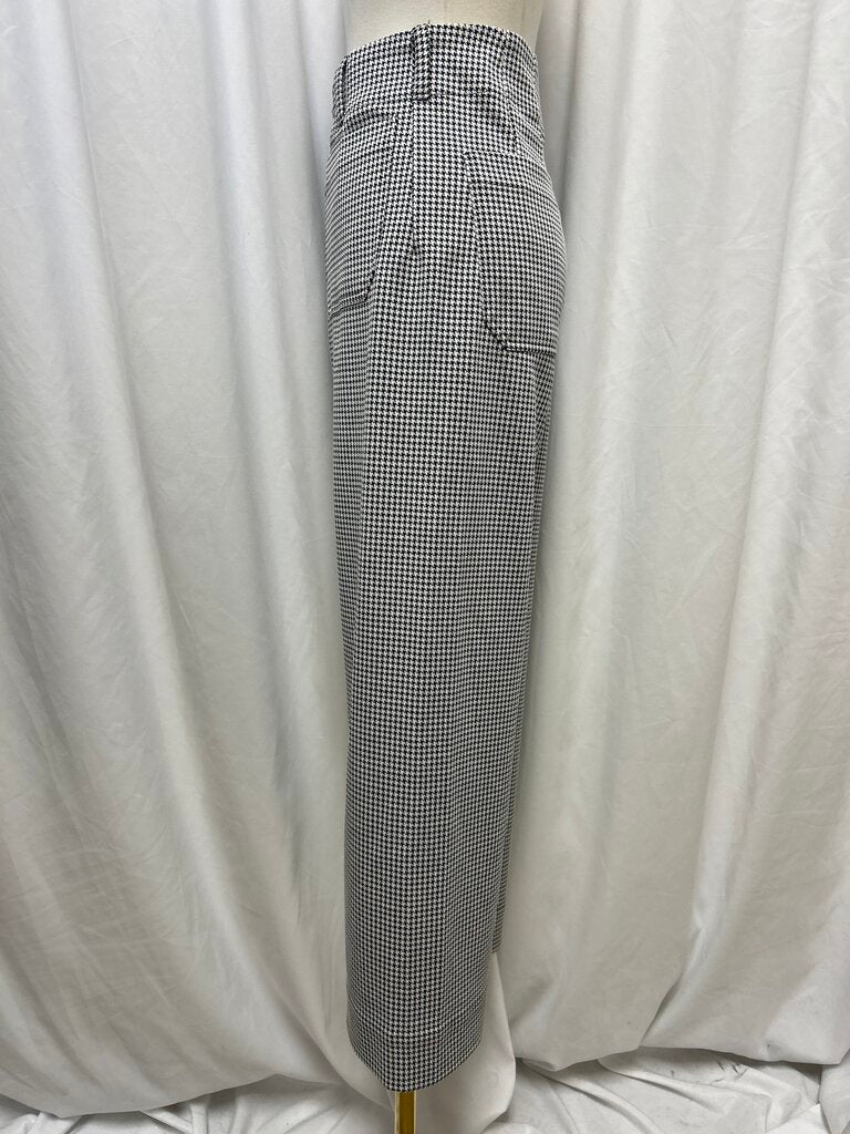 Maeve Black and White Houndstooth Pant