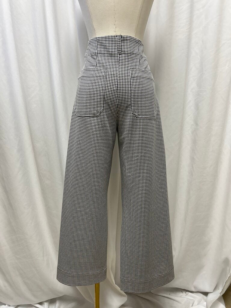 Maeve Black and White Houndstooth Pant
