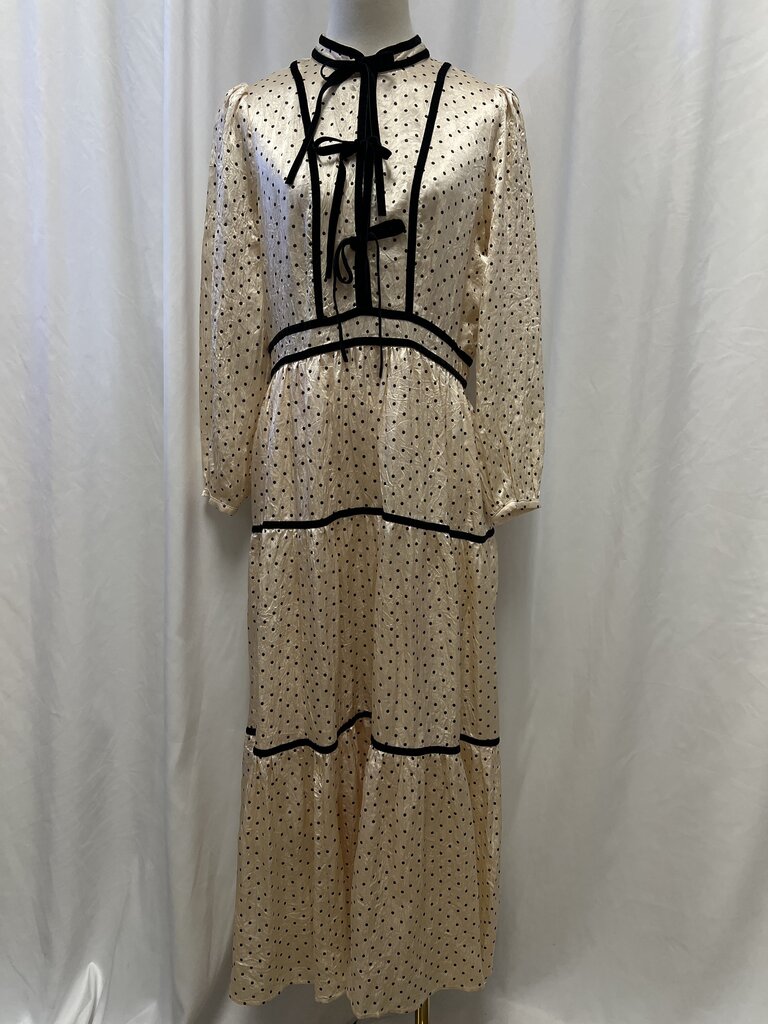 Elle Oh Elle Polka Dot and Velvet Satin Dress NWT