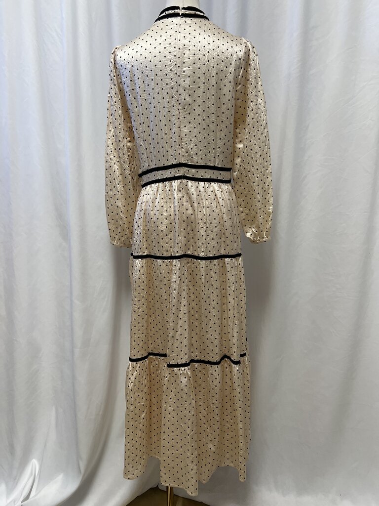 Elle Oh Elle Polka Dot and Velvet Satin Dress NWT