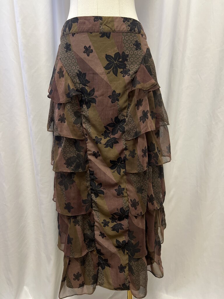 Ava & Lu Ruffle Side Printed Skirt