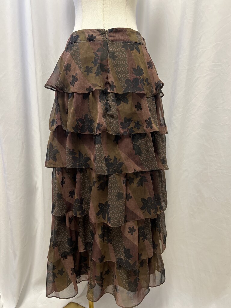 Ava & Lu Ruffle Side Printed Skirt