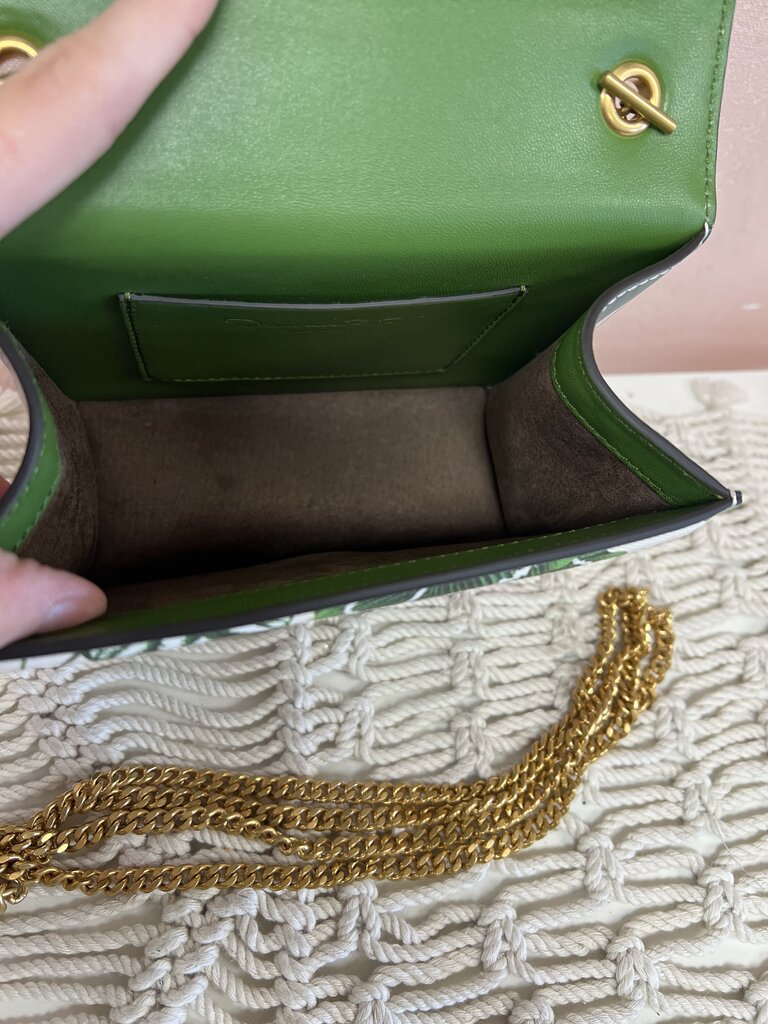 Oscar de la Renta Floral Leather Top Handle Bag