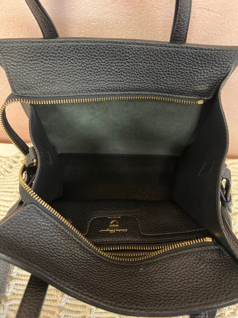 Ferragamo Leather Top Handle Detachable Crossbody Bag