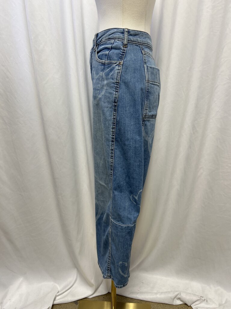 Pilcro Bleached Heart Print Jean