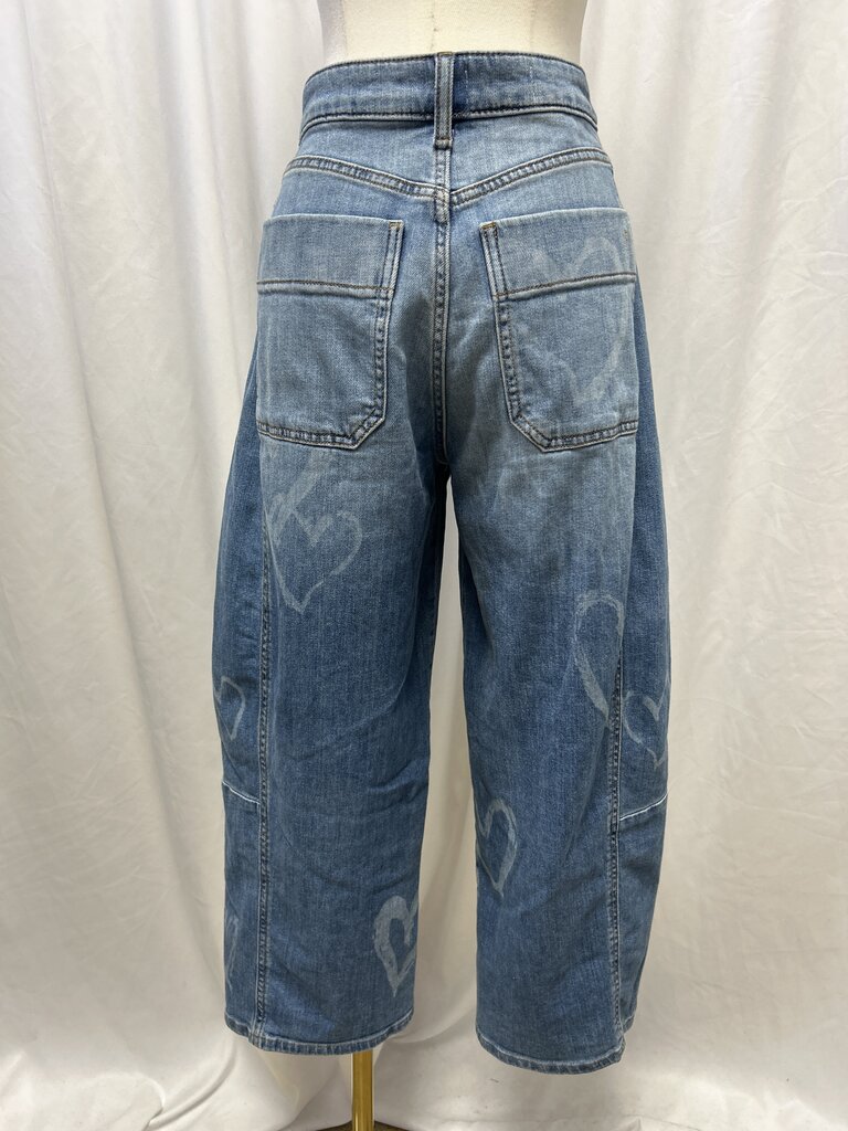 Pilcro Bleached Heart Print Jean