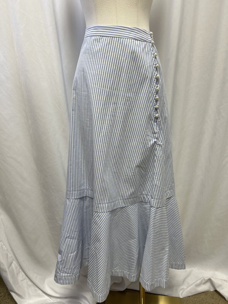 Sandro Pinstriped Embellished Maxi Skirt
