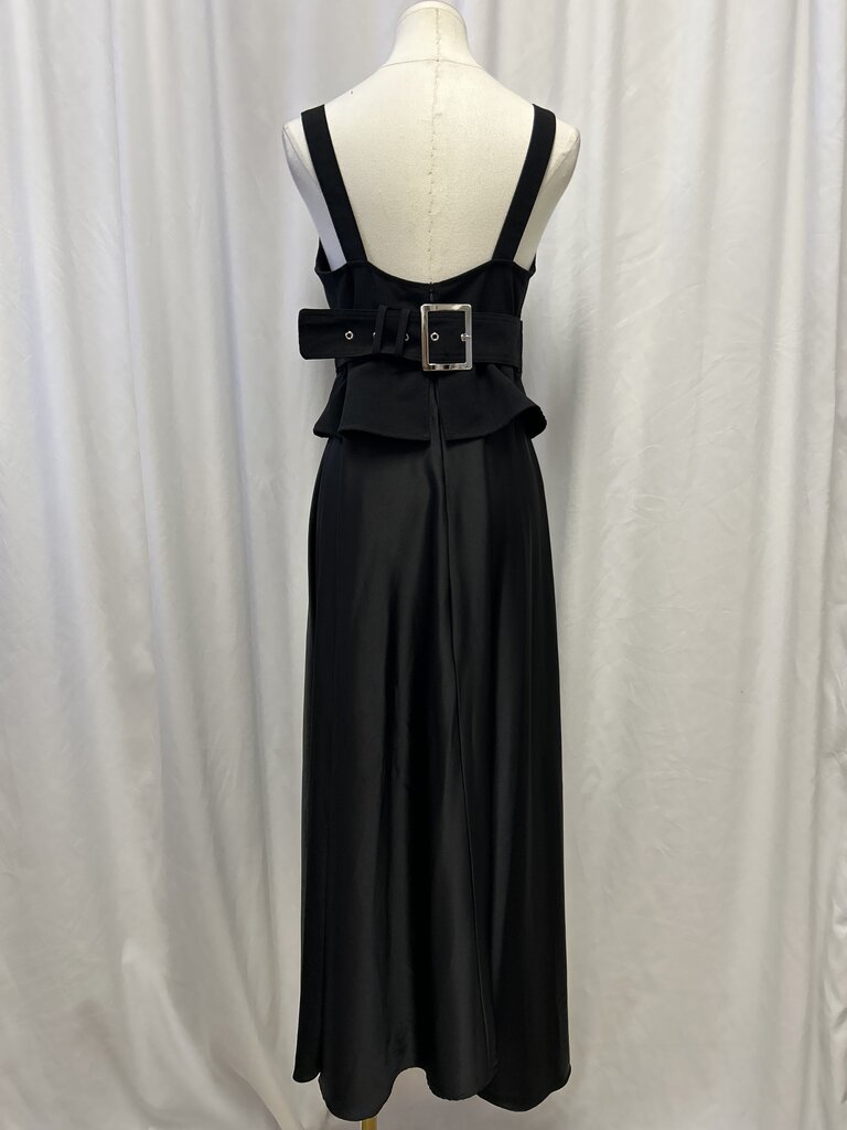 Loup Mixed material Belted Maxi Dress