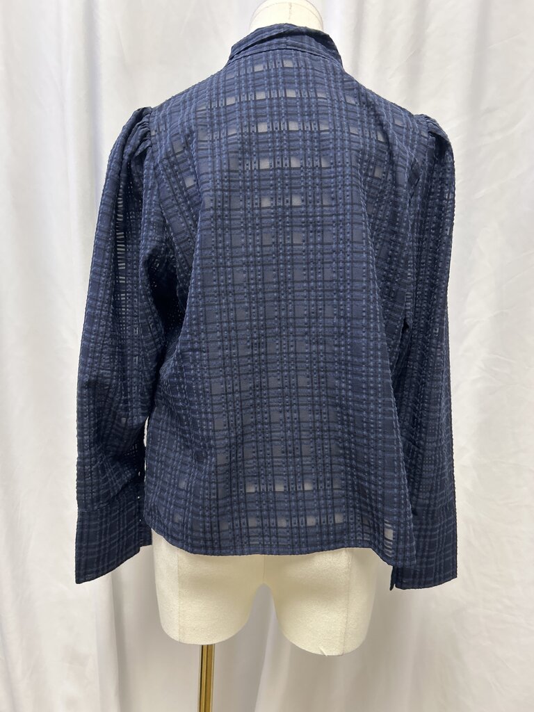 Soiree Plaid Tie Neck Top