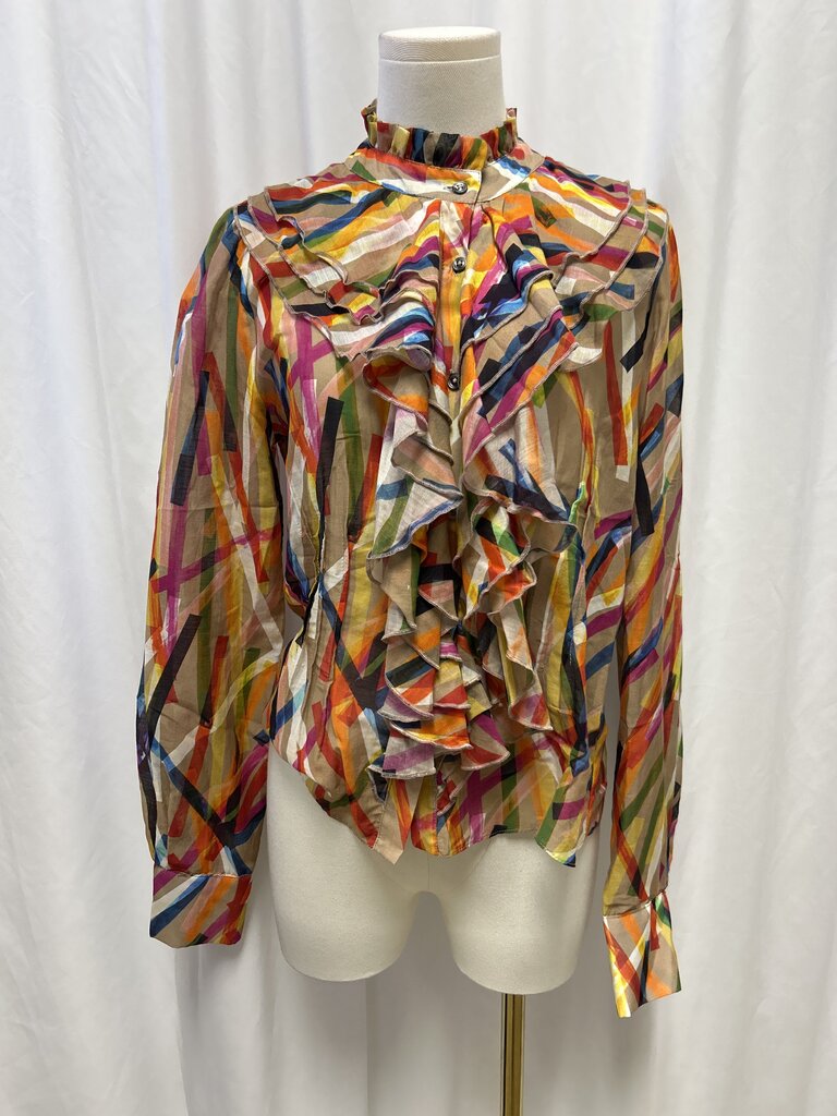 Lola & Sophie Cotton/Silk Blend Printed Blouse