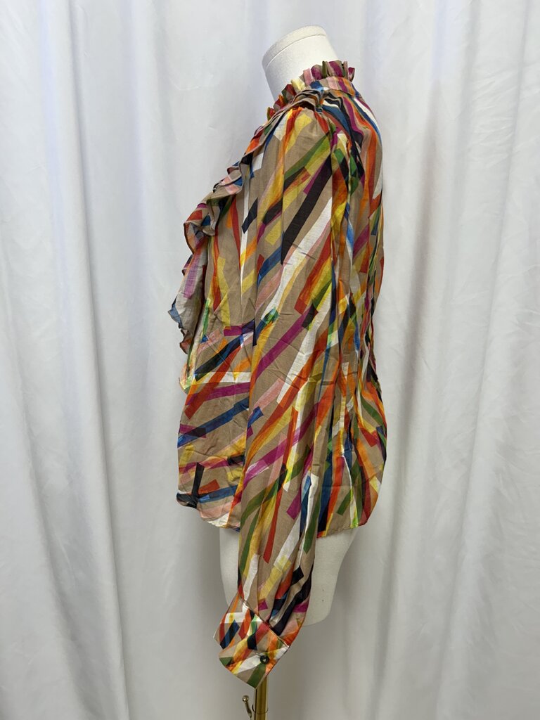 Lola & Sophie Cotton/Silk Blend Printed Blouse