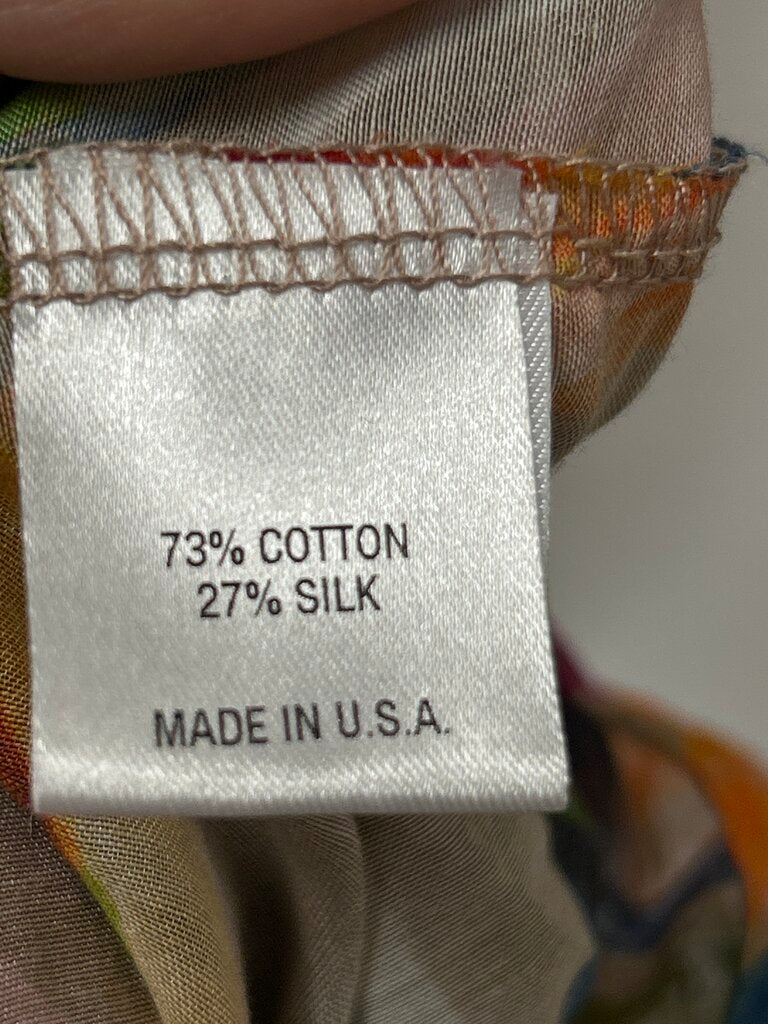 Lola & Sophie Cotton/Silk Blend Printed Blouse