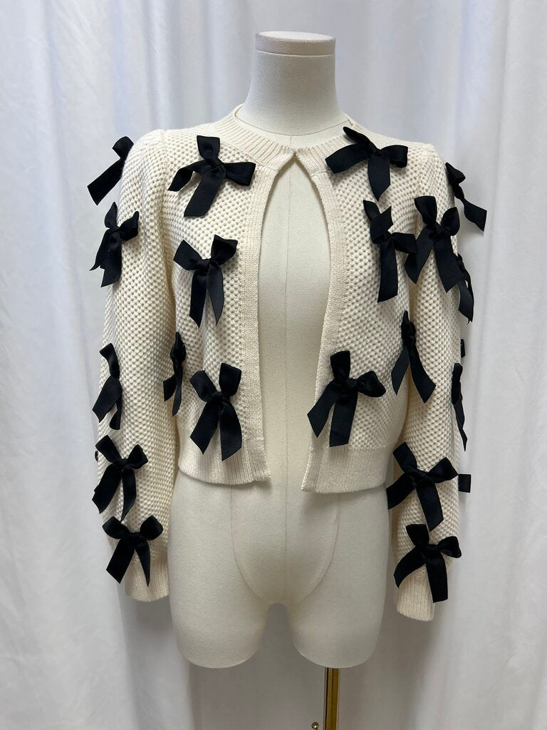 Alice + Olivia Open Front Bow Cardigan