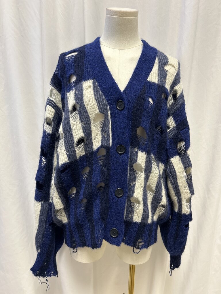 Off-White Distressed Alpaca Blend Cardigan (Virgil Abloh)