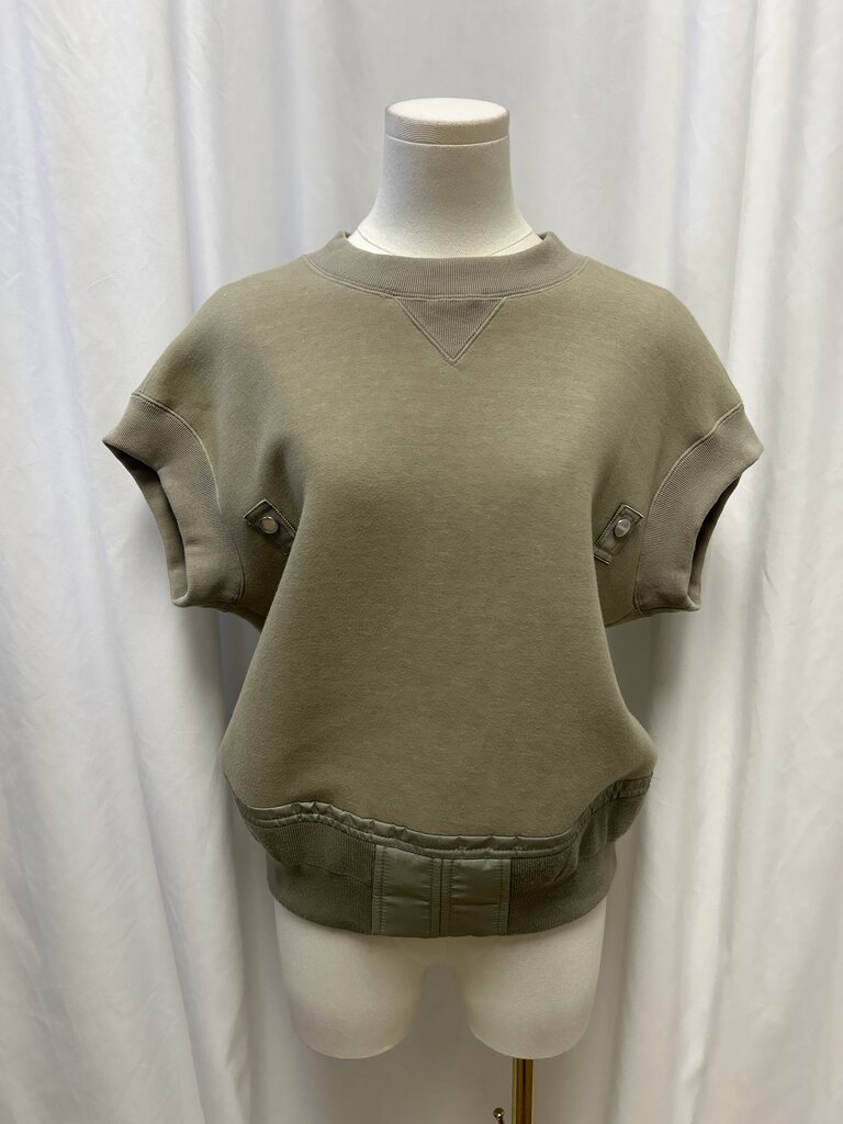 Sacai Cotton Blend Short Sleeve Sweatshirt