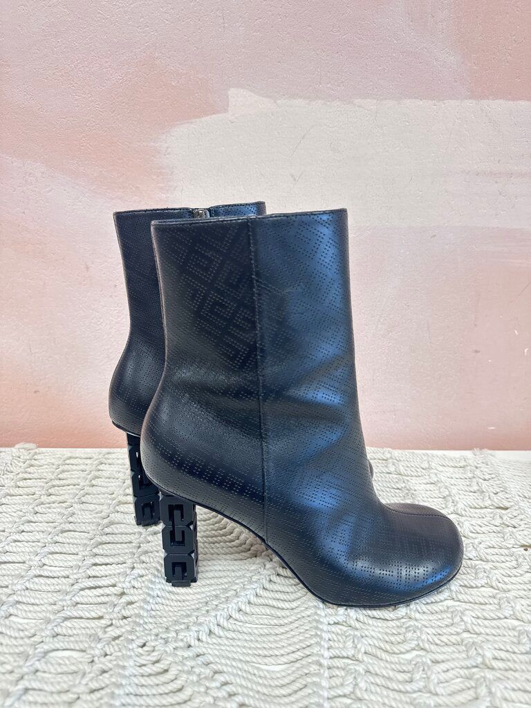 Givenchy G Cube Monogram Perforated Leather Boot w/Box and Dustbag