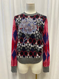 Libertine Crystal Floral Print Cashmere/Silk Sweater