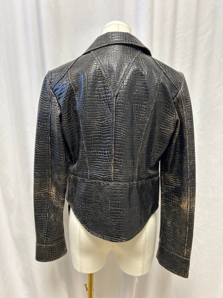 Chanel Vintage 2003 Brown Faux Leather Jacket