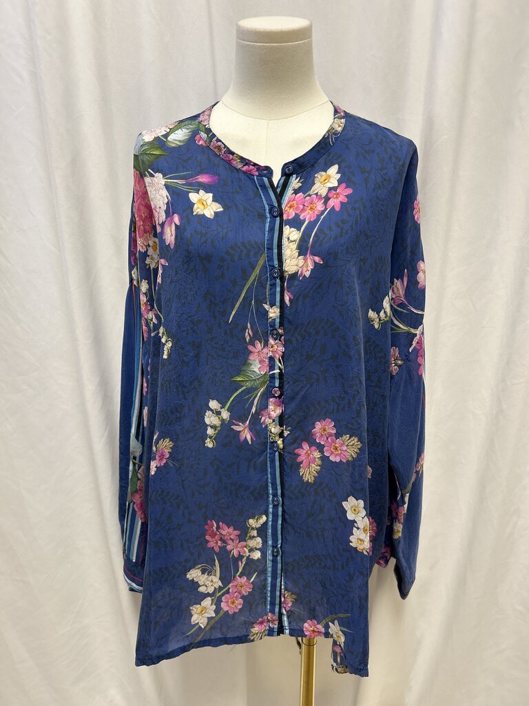 Johnny Was Floral Sheer Blouse