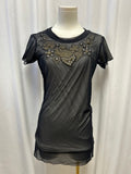 Cynthia Rowley Pearl Embelished Tulle Overlay Top/Mini Dress